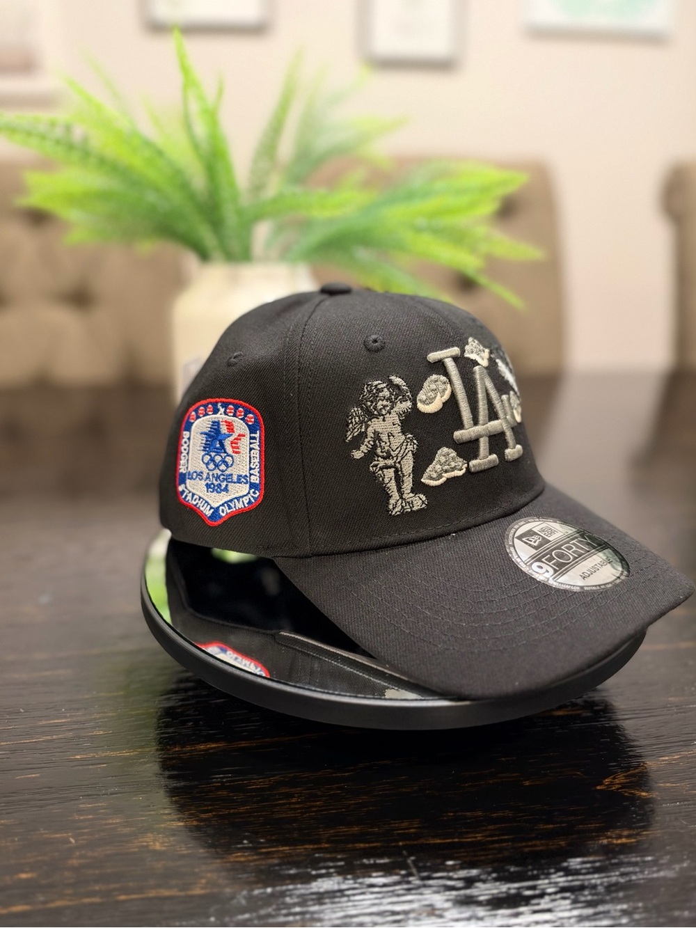 New Era Black Los Angeles Embroidered Baseball Cap with Patch
